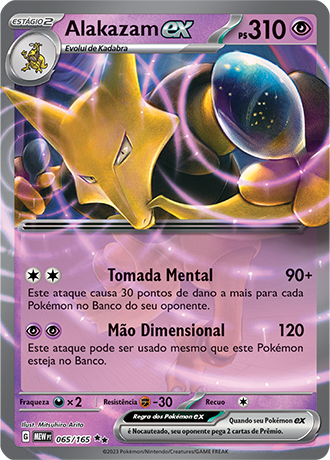 Cartas Pokémon - ABRI ALAKAZAM EX 151 com carta RARA GIGANTE