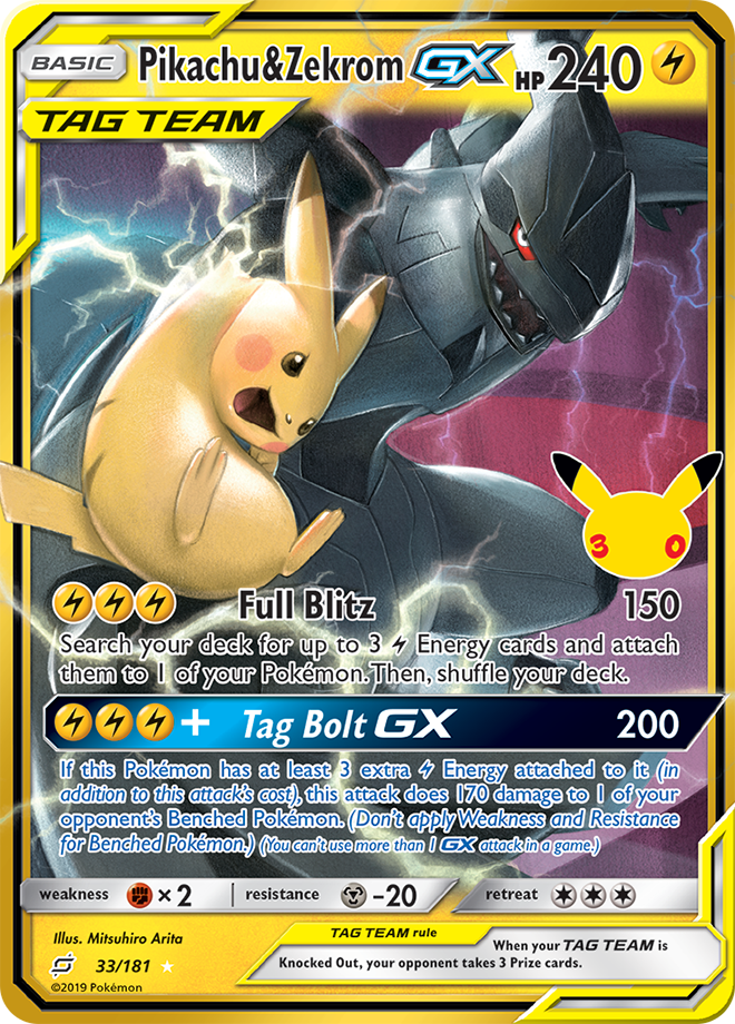 Pikachu & Zekrom-GX — 33/181
