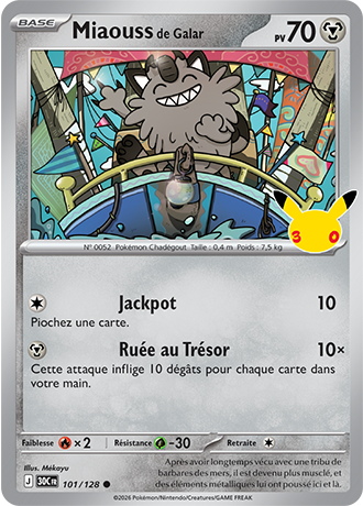 Miaouss de Galar 101/128 ME05.5 Commune Pokémon