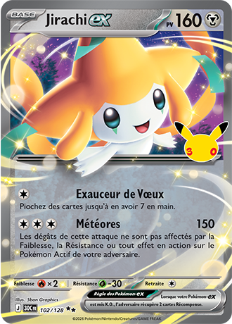 Jirachi ex 102/128 ME05.5 Double Rare Pokémon