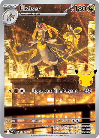 Ékaïser — 143/128 — Illustration rare, Pokémon 30e Anniversaire, carte française officielle