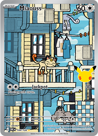 Miaouss 144/128 ME05.5 Illustration Rare Pokémon