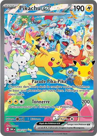 Pikachu ex 149/128 ME05.5 Illustration Spéciale Rare Pokémon