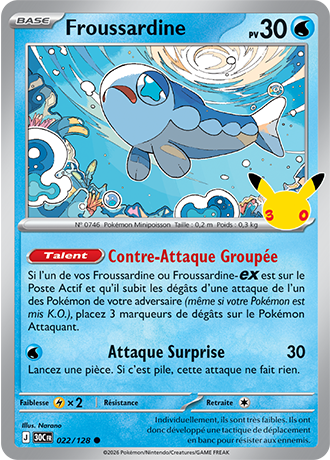 Froussardine 22/128 ME05.5 Commune Pokémon