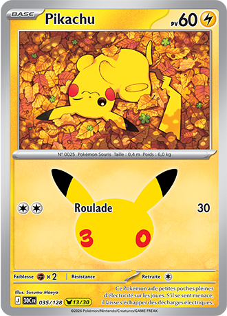 Pikachu 35/128 ME05.5 Pikachu Rare Pokémon
