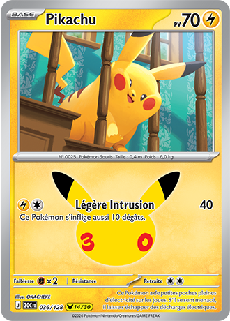 Pikachu 36/128 ME05.5 Pikachu Rare Pokémon
