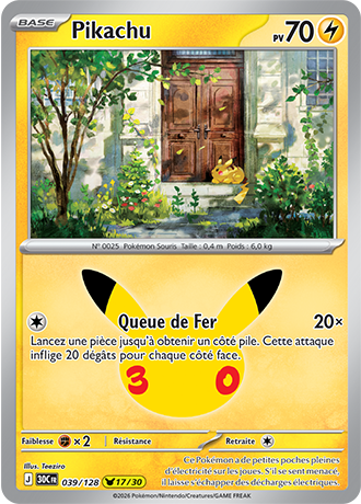 Pikachu 39/128 ME05.5 Pikachu Rare Pokémon