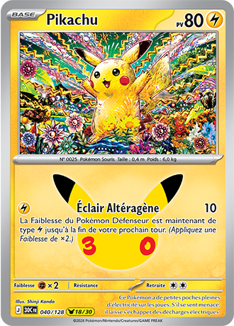 Pikachu 40/128 ME05.5 Pikachu Rare Pokémon