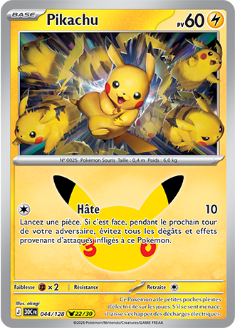 Pikachu 44/128 ME05.5 Pikachu Rare Pokémon