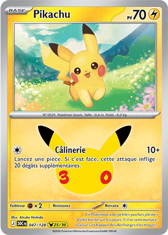 Pikachu 47/128 ME05.5 Pikachu Rare Pokémon