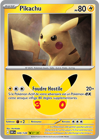 Pikachu 49/128 ME05.5 Pikachu Rare Pokémon