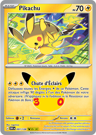 Pikachu 51/128 ME05.5 Pikachu Rare Pokémon