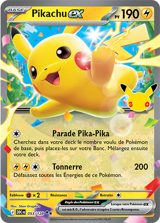 Pikachu ex 53/128 ME05.5 Double Rare Pokémon