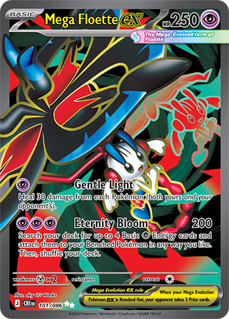 Mega Floette ex 101/086 card from ME04: Chaos Rising