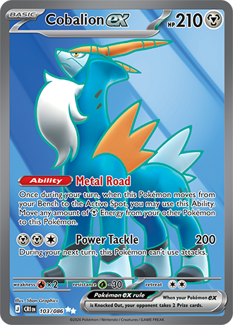 Cobalion ex 103/086 card from ME04: Chaos Rising