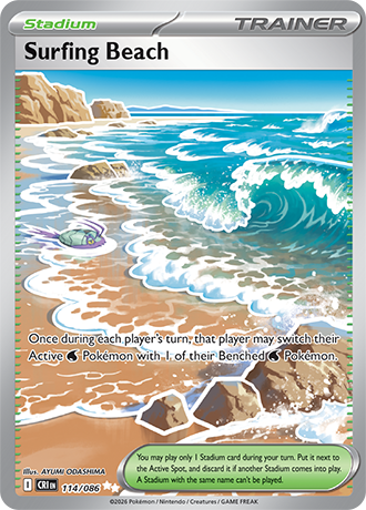 Surfing Beach 114/086 card from ME04: Chaos Rising