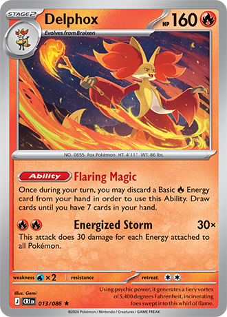 Delphox 013/086 card from ME04: Chaos Rising