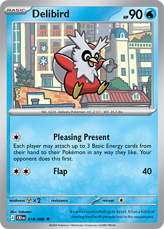 Delibird 018/086 card from ME04: Chaos Rising