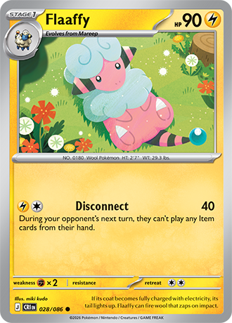 Flaaffy 028/086 card from ME04: Chaos Rising