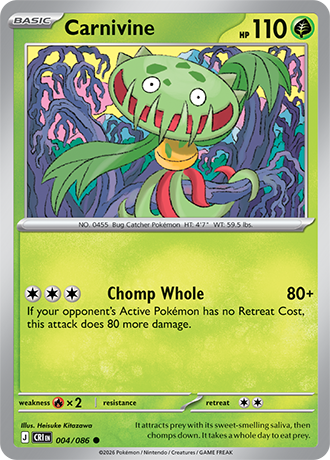 Carnivine 004/086 card from ME04: Chaos Rising