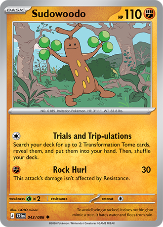 Sudowoodo 043/086 card from ME04: Chaos Rising