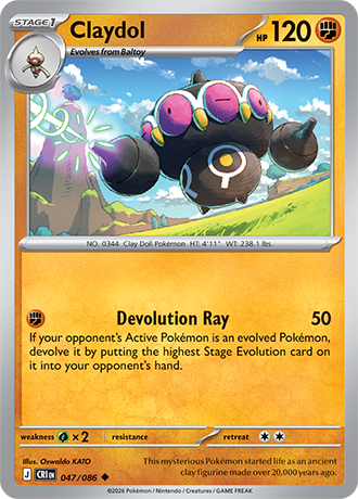 Claydol 047/086 card from ME04: Chaos Rising