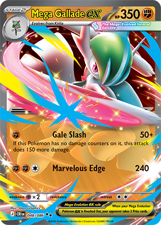 Mega Gallade ex 048/086 card from ME04: Chaos Rising