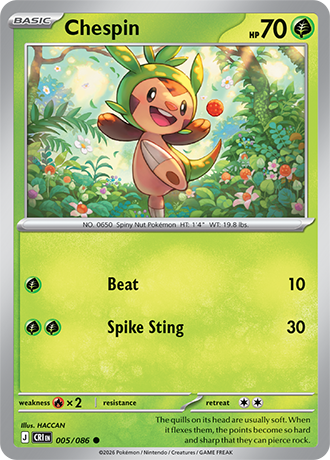 Chespin 005/086 card from ME04: Chaos Rising