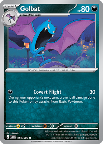 Golbat 050/086 card from ME04: Chaos Rising