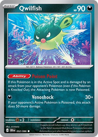 Qwilfish 052/086 card from ME04: Chaos Rising