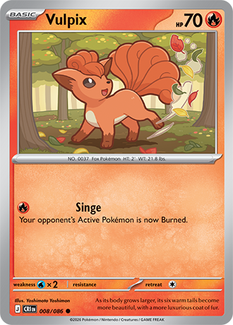 Vulpix 008/086 card from ME04: Chaos Rising