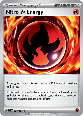 Nitro Fire Energy 086/086 card from ME04: Chaos Rising