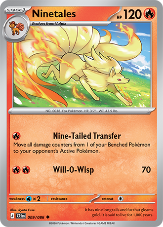 Ninetales 009/086 card from ME04: Chaos Rising
