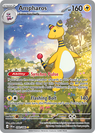 Ampharos 090/086 card from ME04: Chaos Rising