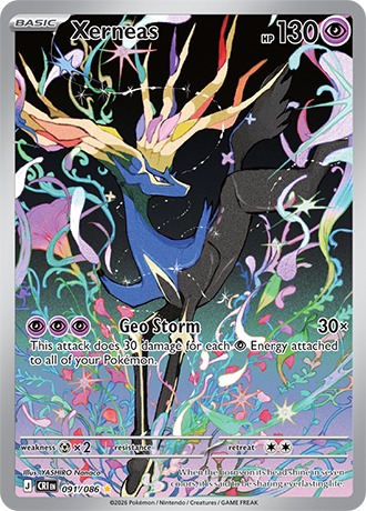 Xerneas 091/086 card from ME04: Chaos Rising