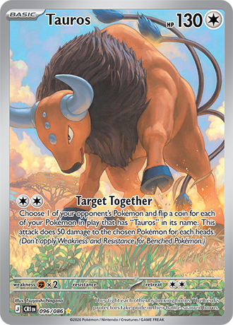 Tauros 096/086 card from ME04: Chaos Rising