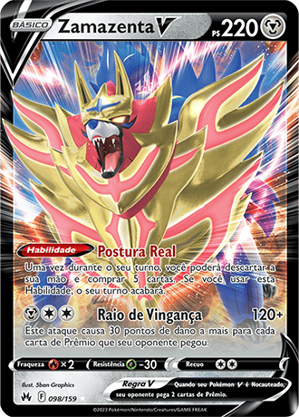 Zacian V-ASTRO, Realeza Absoluta, Banco de Dados de Cards do Estampas  Ilustradas