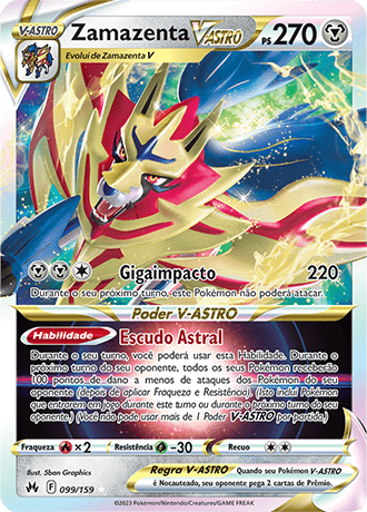 Lata Pokémon Zamazenta V Lendas de Galar - Copag - Deck de Cartas