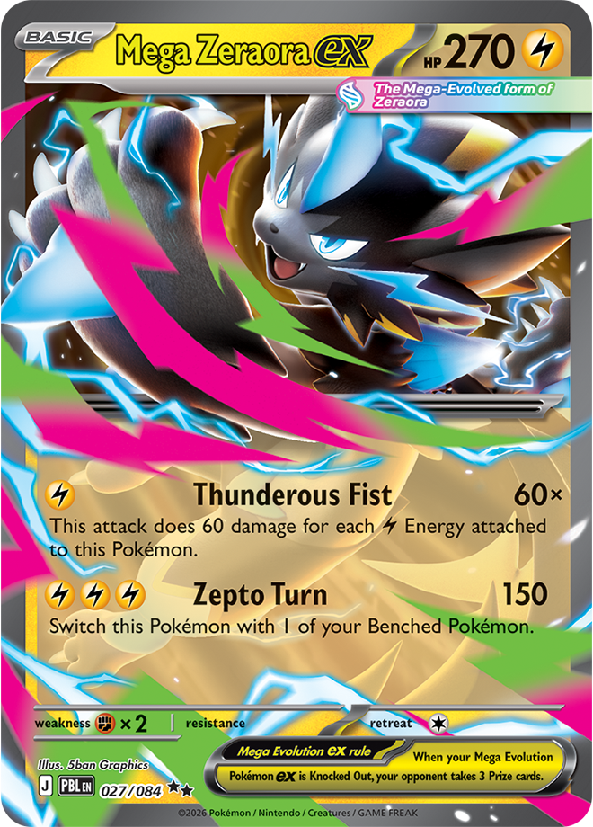 Mega Zeraora ex, card 027 of 084