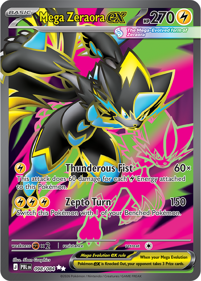Mega Zeraora ex, card 098 of 084