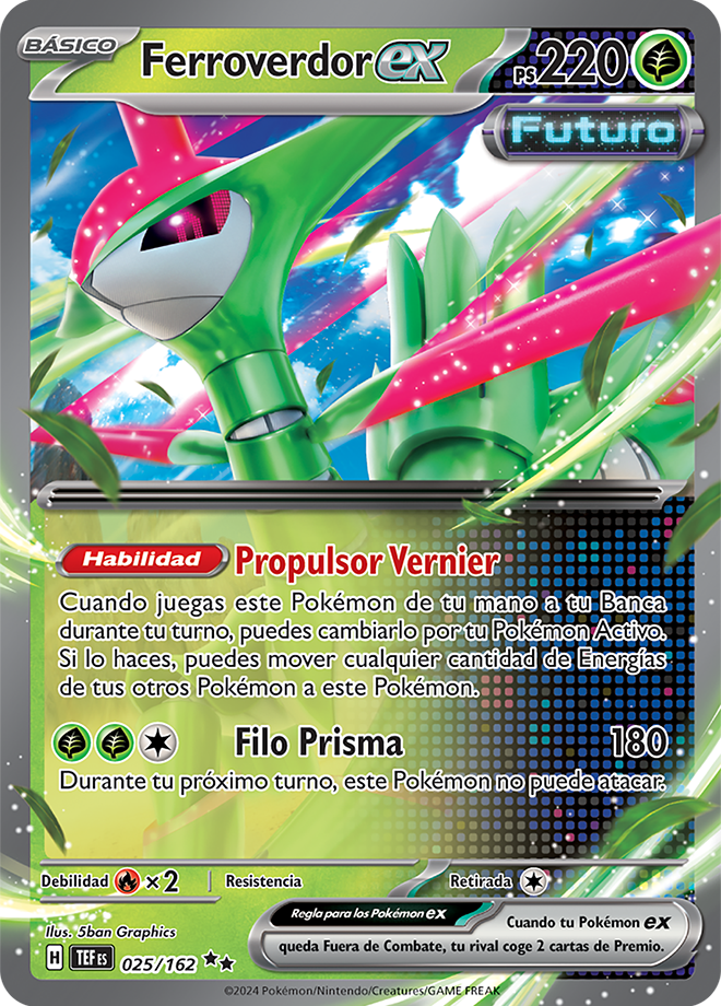 Carta Pokemon Corona Di Ferro Ex 216/162 - Forze Temporali - GOLD Iper Rara, Foil - 2